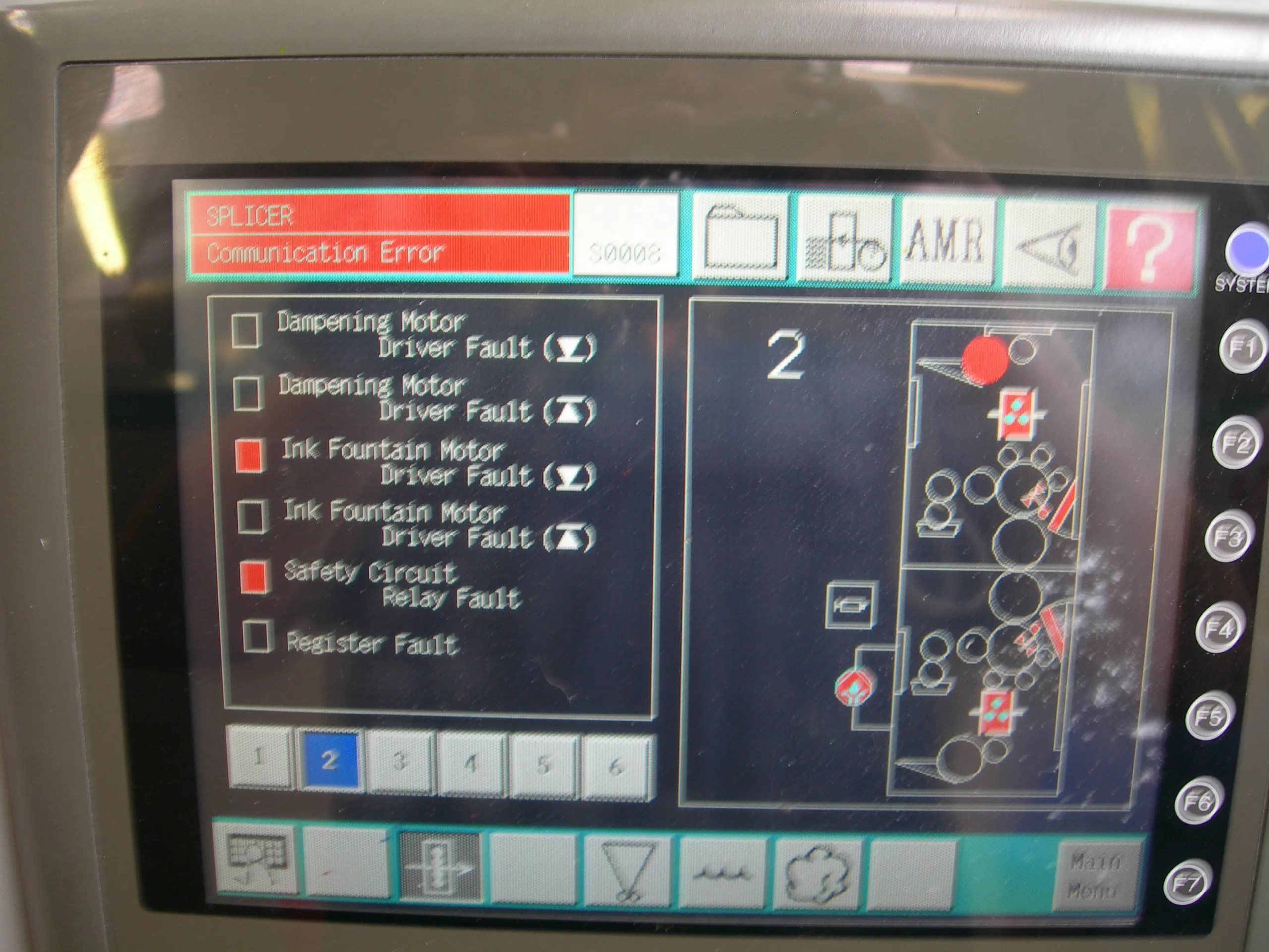 Pannello operatore industriale in fase di configurazione